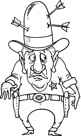 Sherif With Arrows In The Hat Coloring Page